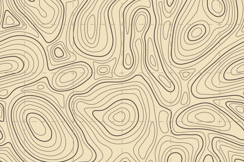 Seamless topographic map texture. Cartography elevation maps contour