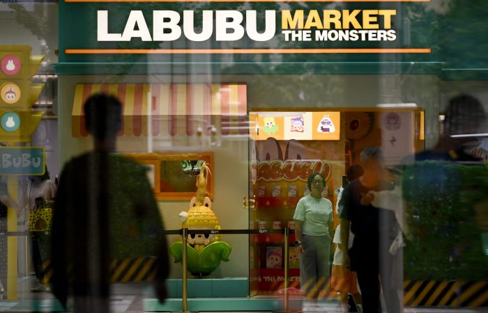 People visit a Labubu showroom at a mall in Beijing on July 8, 2025. (Photo by WANG Zhao / AFP) (Photo by WANG ZHAO/AFP via Getty Images)