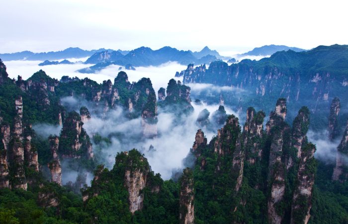An image of the Zhangjiajie National Forest Park in Zhangjiajie, Hunan Province, China